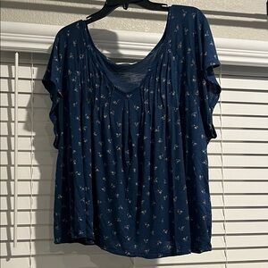 Lucky Brand Blue Floral Blouse